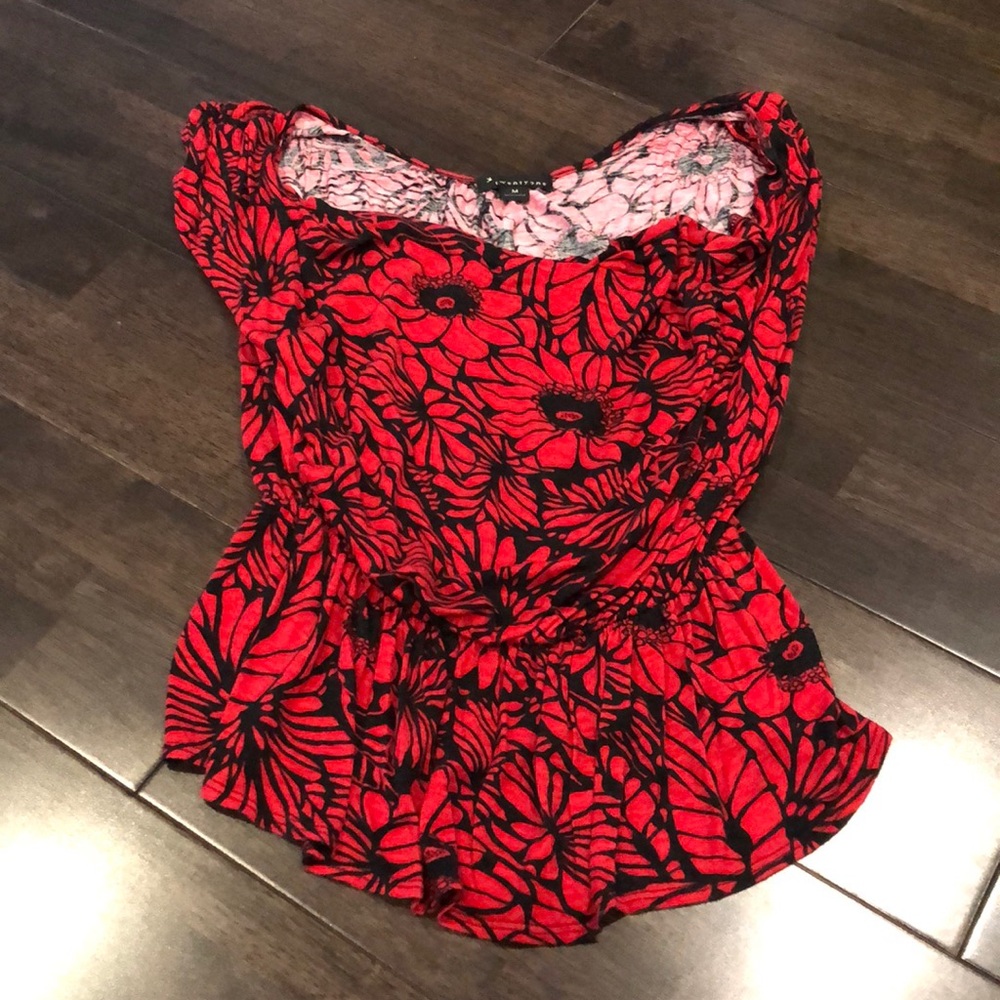 Red and black blouse